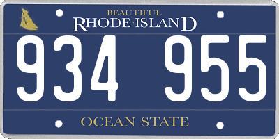 RI license plate 934955
