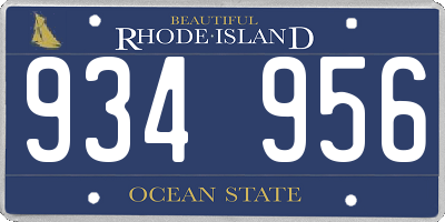 RI license plate 934956
