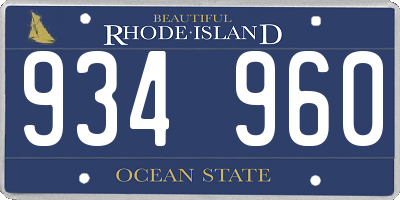 RI license plate 934960