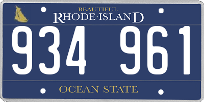 RI license plate 934961