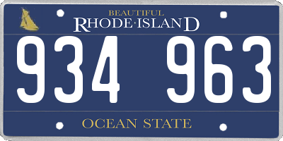 RI license plate 934963