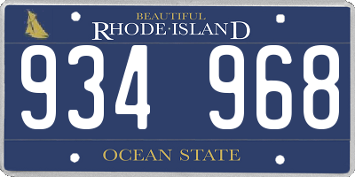 RI license plate 934968