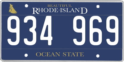 RI license plate 934969