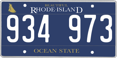 RI license plate 934973