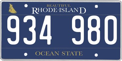 RI license plate 934980