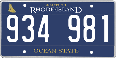 RI license plate 934981