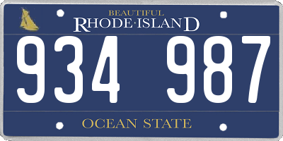 RI license plate 934987