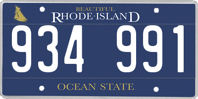 RI license plate 934991