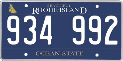 RI license plate 934992