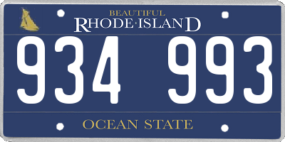 RI license plate 934993
