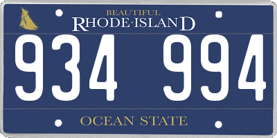 RI license plate 934994