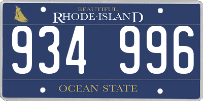 RI license plate 934996