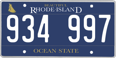 RI license plate 934997
