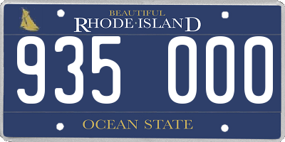 RI license plate 935000