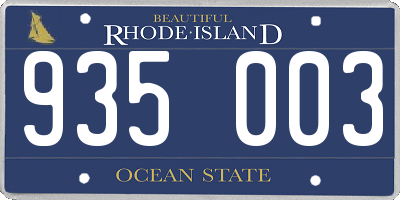 RI license plate 935003