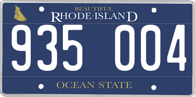 RI license plate 935004