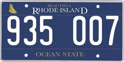 RI license plate 935007