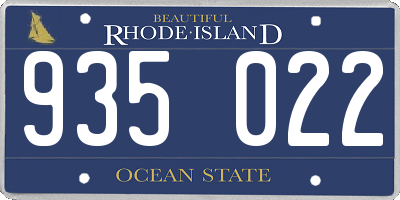 RI license plate 935022