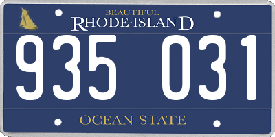 RI license plate 935031