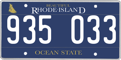 RI license plate 935033