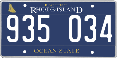 RI license plate 935034