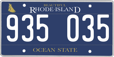 RI license plate 935035