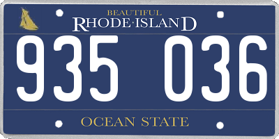 RI license plate 935036