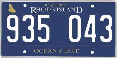 RI license plate 935043