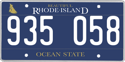 RI license plate 935058