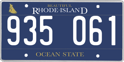 RI license plate 935061