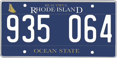 RI license plate 935064
