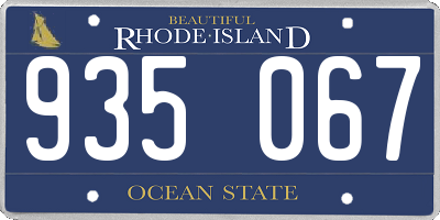 RI license plate 935067