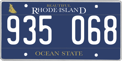 RI license plate 935068