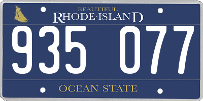 RI license plate 935077