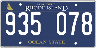 RI license plate 935078