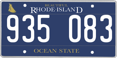 RI license plate 935083