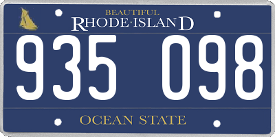 RI license plate 935098
