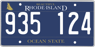 RI license plate 935124