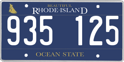 RI license plate 935125