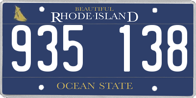 RI license plate 935138