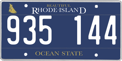 RI license plate 935144