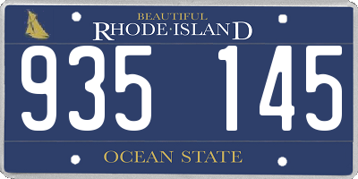 RI license plate 935145
