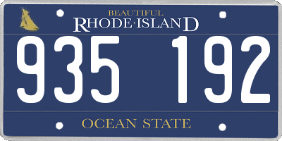 RI license plate 935192
