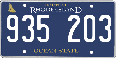 RI license plate 935203