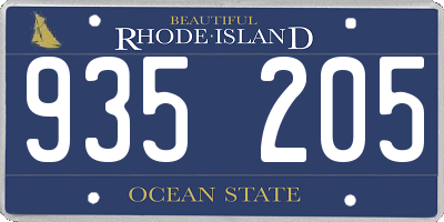 RI license plate 935205