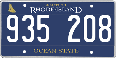 RI license plate 935208