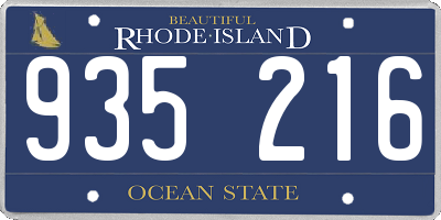 RI license plate 935216