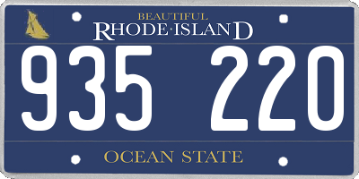 RI license plate 935220