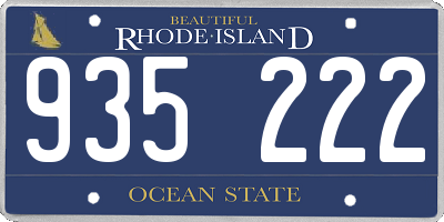 RI license plate 935222
