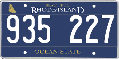 RI license plate 935227